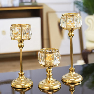 Vintage Crystal Candle Holder - HGHOM